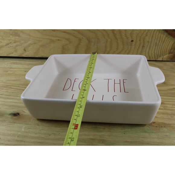 Rae Dunn Ceramic Baking Dish "Deck The Halls" Christmas Holiday - Picture 3 of 4